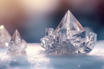 group of sparkling diamonds arranged on a table