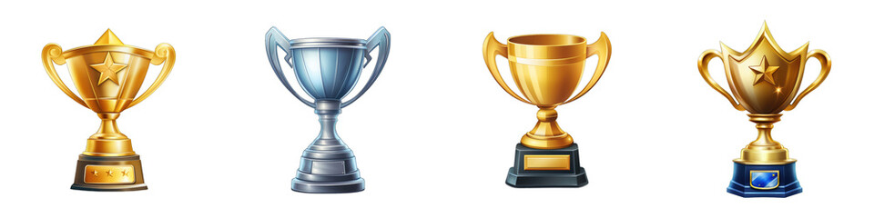 Trophy clipart collection, vector, icons isolated on transparent background