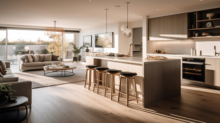 Snapshot of interior modern kitchen with granite