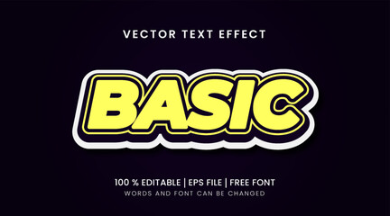 Obraz premium Basic text effects with vector graphics and label design template
