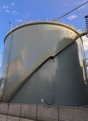 Large crude palm oil storage tank