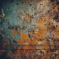 Rusty metal texture, grunge background with space for text or image ai generated