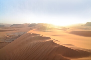 Fototapeta na wymiar Panorama of the Algerian Sahara with dunes