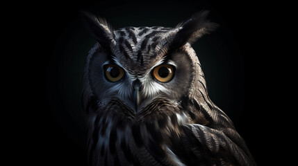 portrait of a owl bird animal wildlife nature generative ai