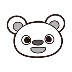 しろくまの顔 アイコン モノクロ