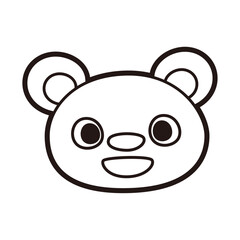 しろくまの顔 アイコン ぬりえ