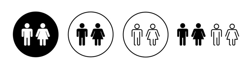 Man and woman icon set  for web and mobile app. male and female sign and symbol. Girls and boys
