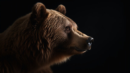 brown bear portrait animal wild grizzly generative ai