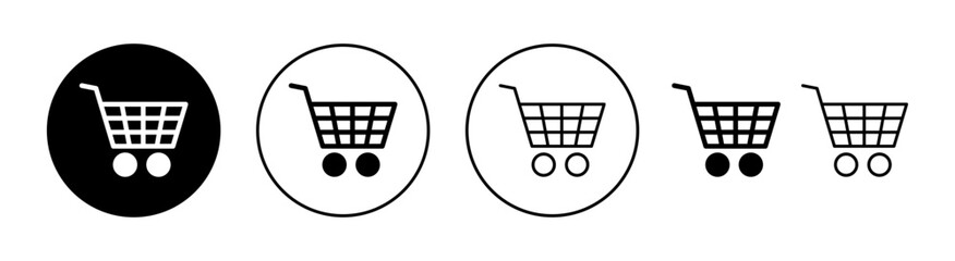 Shopping icon set for web and mobile app. Shopping cart sign and symbol. Trolley icon