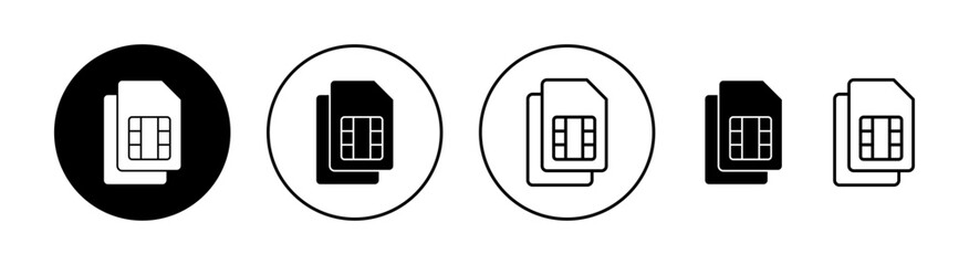 Sim card icon set for web and mobile app. dual sim card sign and symbol