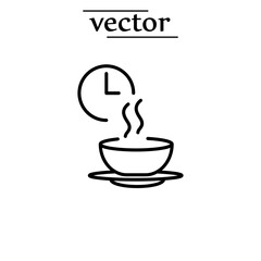 break icon, tea time icon flat illustration on white background..eps