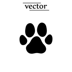 Dog or cat paw. vector illustration flat design on white background..eps