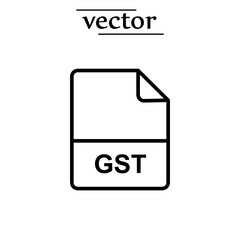 Gst icon, Goods and Service Tax icon flat illustration on white background.