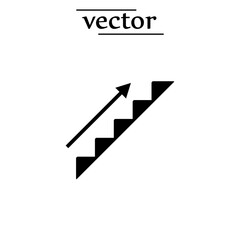  stairs up icon flat design. vector flat illustration on white background..eps