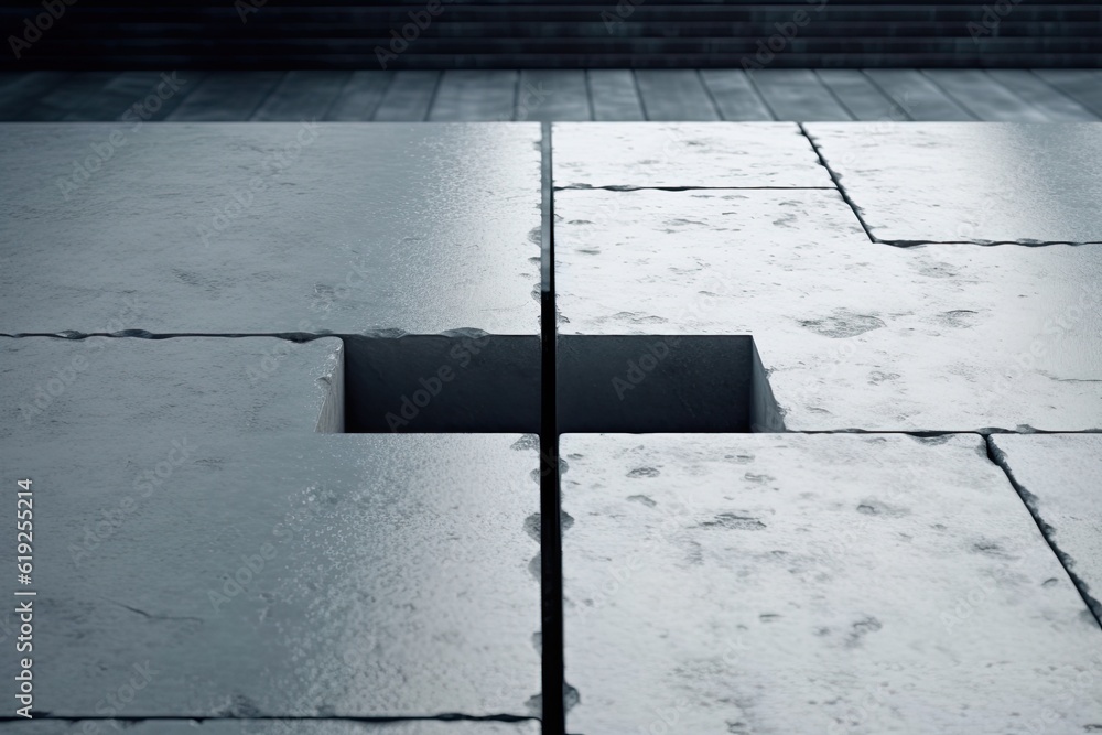 Poster floor with a circular opening in the center