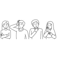 困った表情の外国人