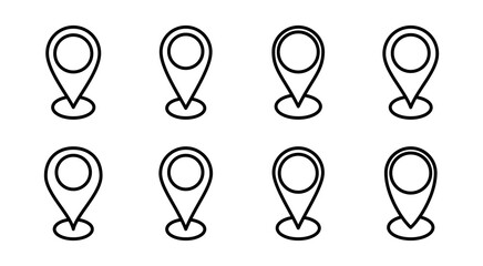 Address icon set illustration. home location sign and symbol. pinpoint