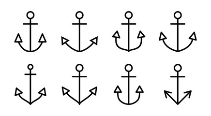 Anchor icon set illustration. Anchor sign and symbol. Anchor marine icon.