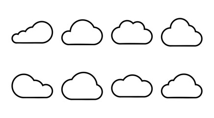 Cloud icon set illustration. cloud sign and symbol