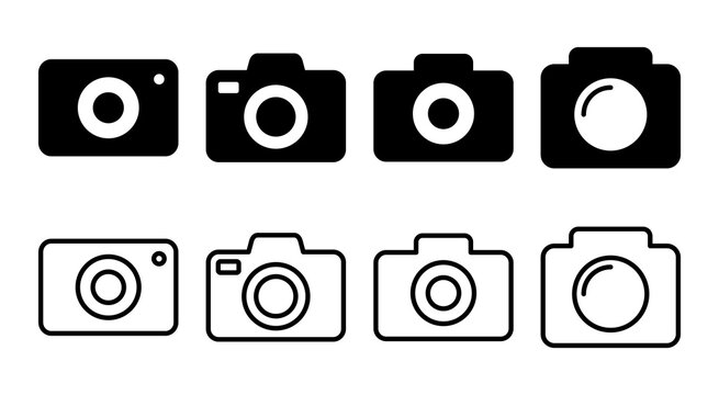 Camera icon set illustration. photo camera sign and symbol. photography icon.