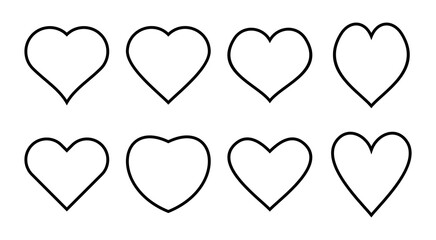Love icon set illustration. Heart sign and symbol. Like icon vector.