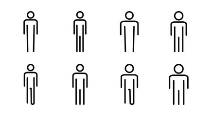 Man icon set illustration. male sign and symbol. human symbol