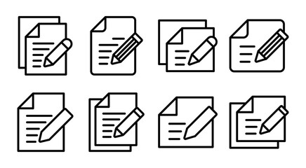 Note icon set illustration. notepad sign and symbol