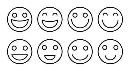 smile icon set illustration. smile emoticon icon. feedback sign and symbol
