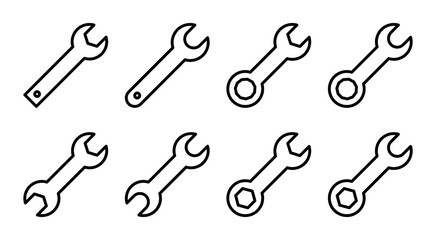 Wrench icon set illustration. repair icon. tools sign and symbol