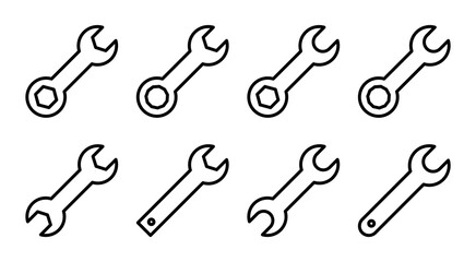 Wrench icon set illustration. repair icon. tools sign and symbol