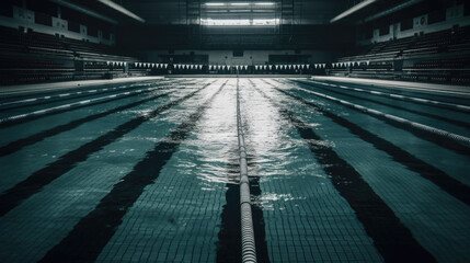 Lanes Empty Swimming Pool With