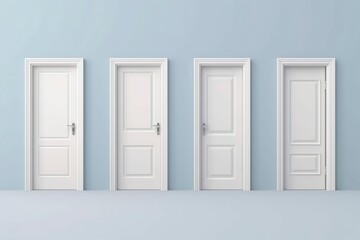 diverse collection of interior house doors, showcased on a clean white background. AI Generated