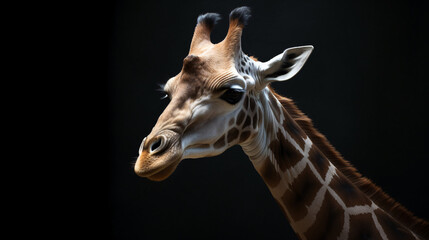 Obraz premium giraffe head close up animal wildlife neck mammal generative ai