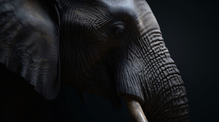 Fototapeta na wymiar close up of a elephant animal mammal wildlife eye generative ai