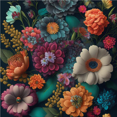 3D style floral background