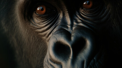 Obraz premium close up of a gorilla animal mammal wildlife generative ai