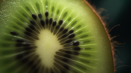 close up of kiwi fruit green healthy generative ai