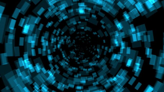 Digital data tech tunnel, bits and bytes of data flowing toward the camera, with alpha channel, 4k 24p