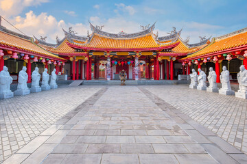 Nagasaki, Japan - Nov 28 2022: Confucius Shrine (Koshi-byo) built in 1893 by Nagasaki's Chinese...