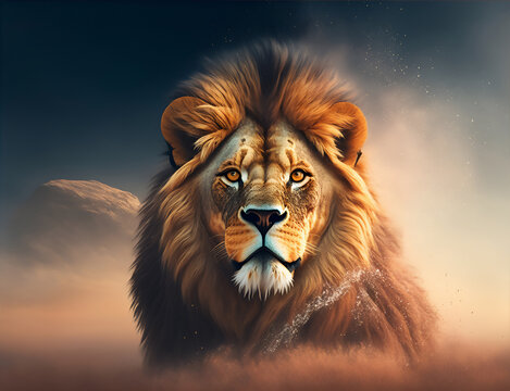 Creative art photo of a lion