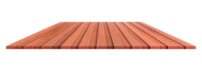 Empty top of wooden table or counter isolated on transparent background. For product display or design