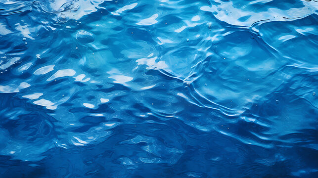 Beautiful and fresh blue water ripple background image
