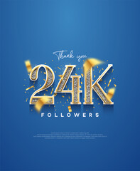 24k thank you followers, elegant design for social media post banner poster.