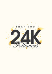 24k followers number, posters, greeting banners for social media posts.