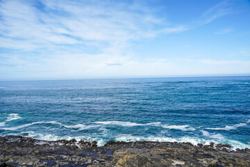 Fototapeta na wymiar View to the Pacific Ocean from Depoe Bay, Oregon, USA.