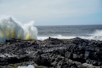 Thor's Well located at Cape  Perpetua in Oregon, USA. 