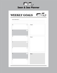 Weekly goal planner. (Sean and Sea) 