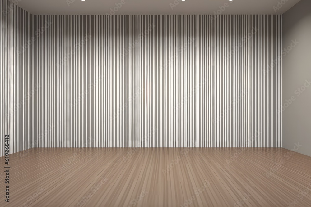 Wall mural Illustration of an empty room with a minimalist design