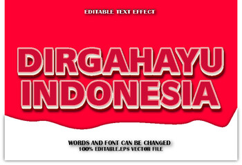 Dirgahayu Indonesia Editable Text Effect 3d Cartoon