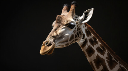 giraffe head close up animal wildlife neck mammal generative ai